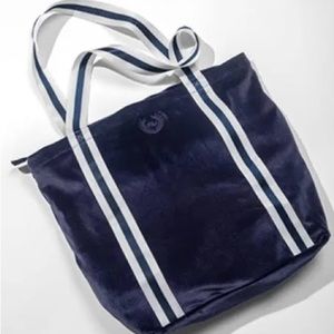 BNWT PINK corduroy blue tote with zippered top